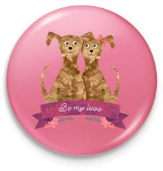 printfashion Kutya szerelem - Kitűző, hűtőmágnes - Rózsaszín (14505681)