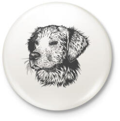 printfashion Kutya - Kitűző, hűtőmágnes - Fehér (12073095)