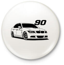 printfashion Bmw E90 - Kitűző, hűtőmágnes - Fehér (14792283)