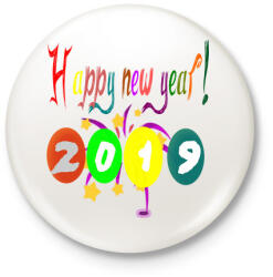 printfashion Boldog újévet1 - Kitűző, hűtőmágnes - Fehér (3078530)
