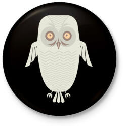 printfashion Téli bagoly - Kitűző, hűtőmágnes - Fekete (3090614)