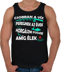 printfashion Csobban a víz- peregnek az évek - Férfi atléta - Fekete (4766563)