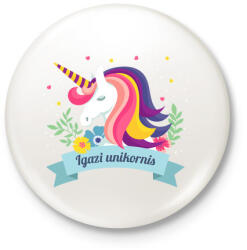 printfashion Igazi unikornis egyszarvú - Kitűző, hűtőmágnes - Fehér (3078095)
