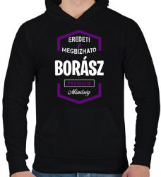 printfashion Borász prémium minőség - Férfi kapucnis pulóver - Fekete (1465714)