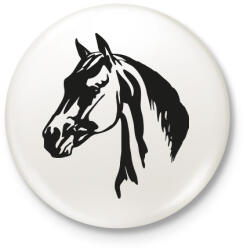 printfashion Ló - Kitűző, hűtőmágnes - Fehér (13801988)