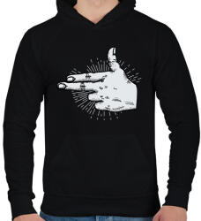 printfashion Kéz fegyver - Férfi kapucnis pulóver - Fekete (1494988)