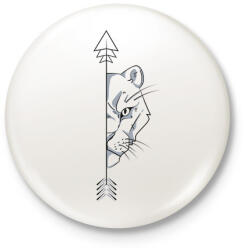 printfashion Oroszlán páros női 2 - Kitűző, hűtőmágnes - Fehér (6080076)