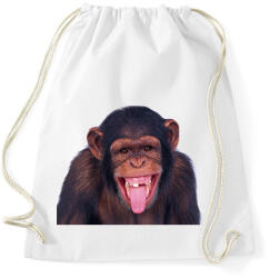 printfashion Funny Chimpanzee - Sportzsák, Tornazsák - Fehér (1252116)