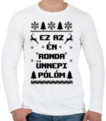 printfashion Ez az én ünnepi ronda pólóm - Férfi hosszú ujjú póló - Fehér (5371790)