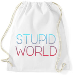 printfashion Stupid World - Sportzsák, Tornazsák - Fehér (2366284)