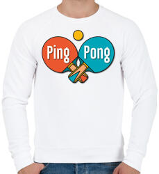 printfashion Ping Pong - Ütők, labda - Férfi pulóver - Fehér (6991153)