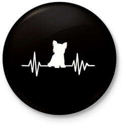 printfashion Yorkshire terrier - Kitűző, hűtőmágnes - Fekete (3102727)