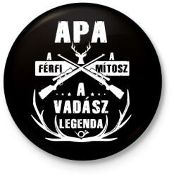 printfashion Apa a vadász legenda - Kitűző, hűtőmágnes - Fekete (5348575)