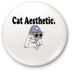 printfashion cat aesthetic - Kitűző, hűtőmágnes - Fehér (12644461)