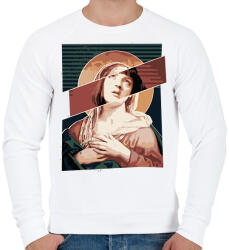 printfashion Szűz Mia - Férfi pulóver - Fehér (1893503)
