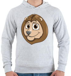 printfashion Lion - Férfi kapucnis pulóver - Sport szürke (860358)