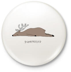 printfashion De(er)pressed - Kitűző, hűtőmágnes - Fehér (14682839)