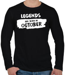 printfashion A legendák októberben születnek - Férfi hosszú ujjú póló - Fekete (1851668)