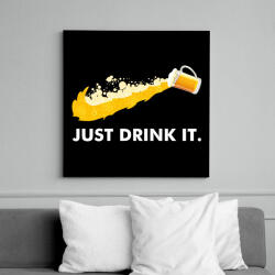 printfashion Just drink it - sör - Vászonkép - Fekete (6655201)