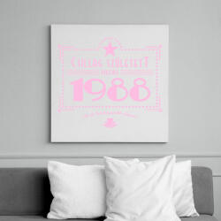 printfashion csillag-1988-pink - Vászonkép - Fehér (6623093)