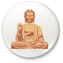 printfashion Buddha - Kitűző, hűtőmágnes - Fehér (3075794)