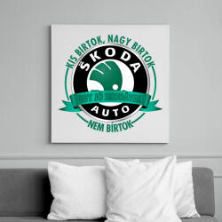 printfashion Egy jó Skoda-val nem bírtok - Vászonkép - Fehér (6632125)