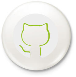 printfashion Cica sziluett - Kitűző, hűtőmágnes - Fehér (4177871)