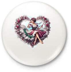 printfashion Magyar lány - Kitűző, hűtőmágnes - Fehér (15886950)