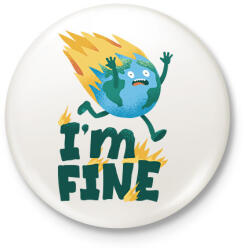 printfashion I'm fine - Kitűző, hűtőmágnes - Fehér (13593058)