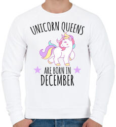 printfashion Unikornis királylány születésnapja decemberben - Férfi pulóver - Fehér (1119251)