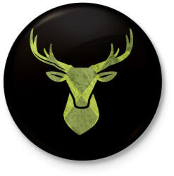 printfashion Minimal szarvas - Kitűző, hűtőmágnes - Fekete (3095483)