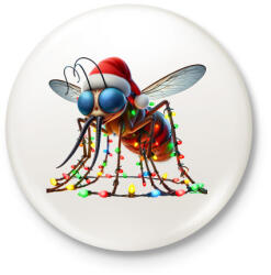 printfashion Vicces gonosz karácsonyi szúnyog - izzósorral - Kitűző, hűtőmágnes - Fehér (15229258)