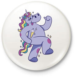 printfashion Részeg unikornis - Kitűző, hűtőmágnes - Fehér (14484371)