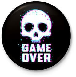 printfashion Game Over - Kitűző, hűtőmágnes - Fekete (3104015)