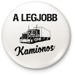 printfashion Legjobb kamionos - Kitűző, hűtőmágnes - Fehér (3077961)