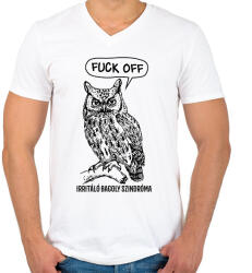 printfashion Irritáló bagoly szindróma - Férfi V-nyakú póló - Fehér (1305602)