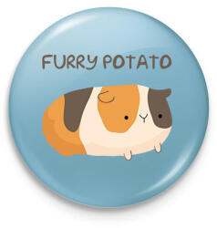 printfashion Szőrös krumpli - Kitűző, hűtőmágnes - Világoskék (13348803)