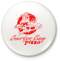 printfashion Surfer Boy Pizza - Kitűző, hűtőmágnes - Fehér (7293795)