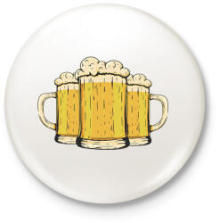 printfashion Korsó sör - Kitűző, hűtőmágnes - Fehér (11861226)