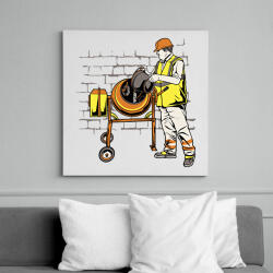 printfashion Betonkeverős - Vászonkép - Fehér (13498974)