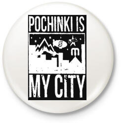 printfashion PUBG - Pochinki is my City - Kitűző, hűtőmágnes - Fehér (3077373)