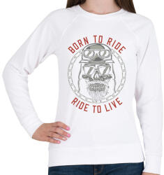 printfashion Motoros 01 - Born to ride - Női pulóver - Fehér (4939605)