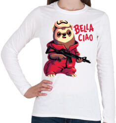 printfashion A kis lázadó - La casa de papel - Női hosszú ujjú póló - Fehér (5317815)