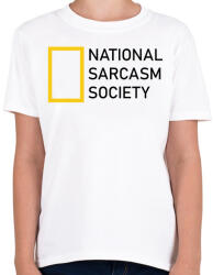 printfashion National Sarcasm Society - Black - Gyerek póló - Fehér (7046004)