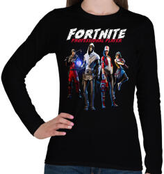 printfashion FORTNITE PROFI JÁTÉKOS - Női hosszú ujjú póló - Fekete (12753961)