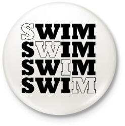 printfashion Swim - Kitűző, hűtőmágnes - Fehér (13554695)