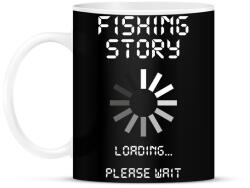 printfashion Horgász sztori - Bögre - Fekete (1485380)