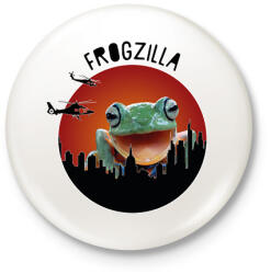 printfashion Frogzilla - Kitűző, hűtőmágnes - Fehér (7182222)