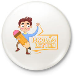 printfashion Iskolás lettem - Kitűző, hűtőmágnes - Fehér (3081199)