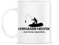 printfashion Horgászni megyek majd holnap megcsinálom - Bögre - Fehér (4711148)